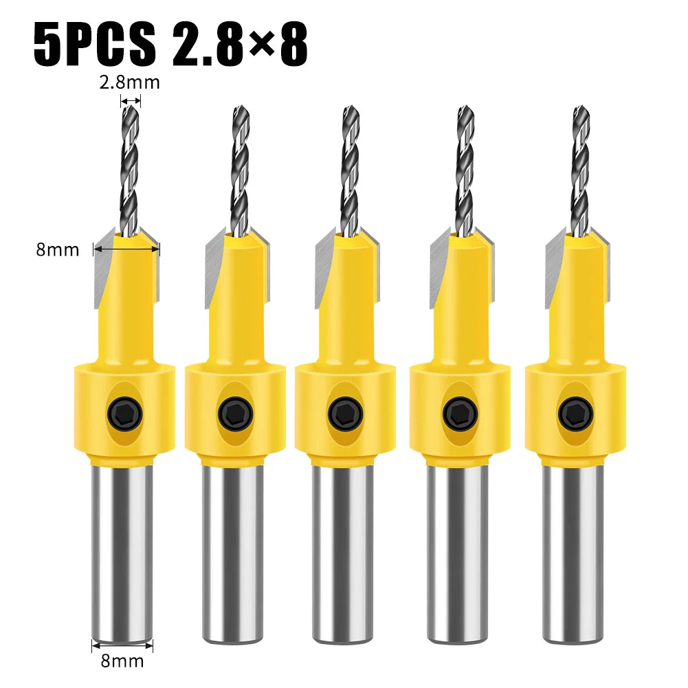 Woodworking Countersink Drill Bit – 8mm/12mm Alloy Step Drill