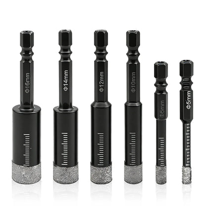 Diamond Drill Bit Hole Saw – 5-16mm Hex Shank, Dry Tile Drilling