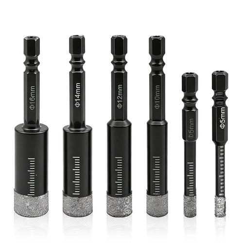 Diamond Drill Bit Hole Saw – 5-16mm Hex Shank, Dry Tile Drilling