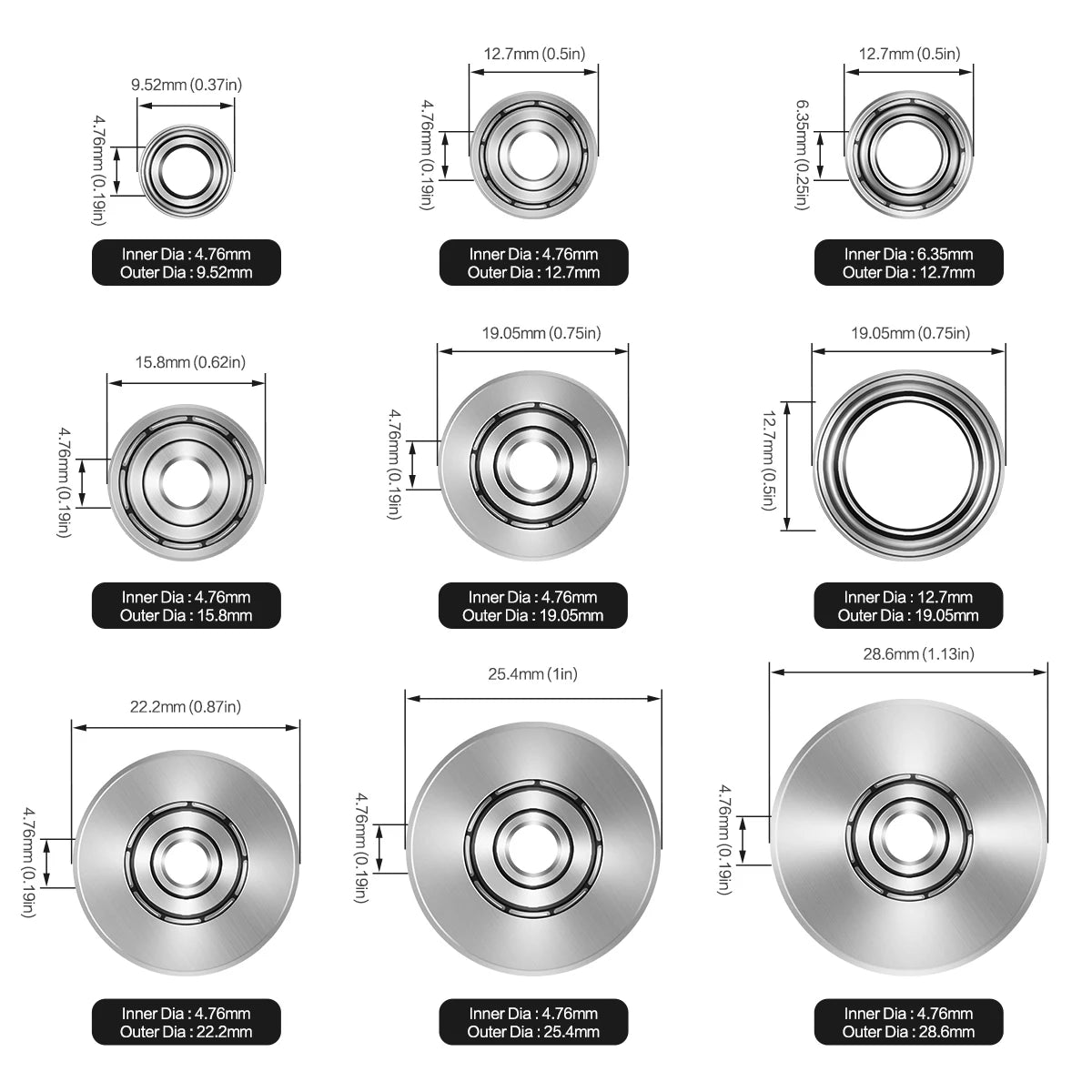 Top-mounted router bit guide bearing - view 2
