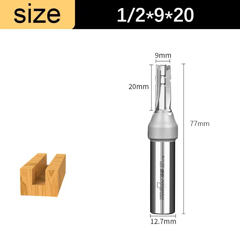 1/2in Shank 3-Flute Straight Router Bit - TCT Trimming & Slotting End Mill