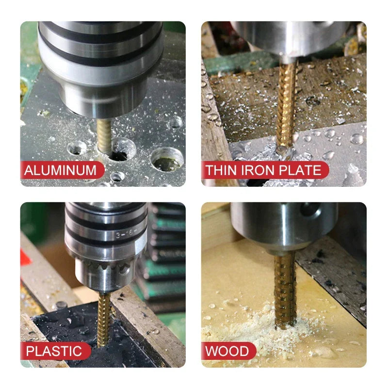 6-Piece Titanium-Coated Metal Drill Bit Set