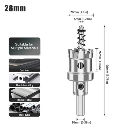 TCT Carbide Hole Saw - 12-70mm Single Cutter for Stainless Steel & Metal