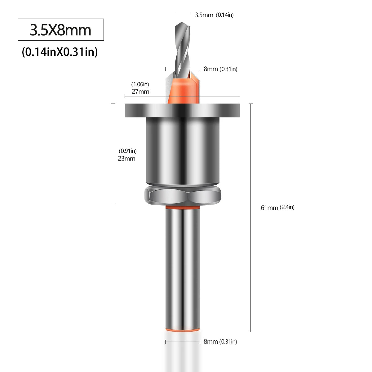 Adjustable Countersink Drill Bit – 8mm/10mm Shank, Carbide Tip