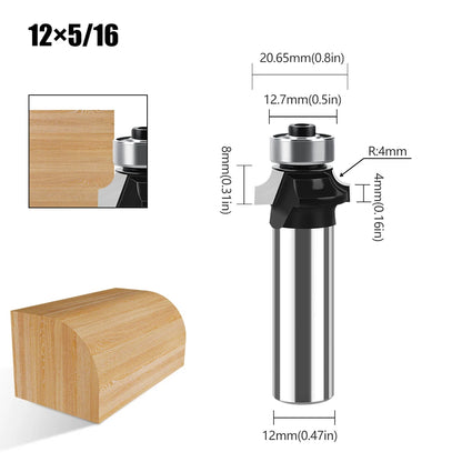 12mm shank round over router bit with bearing - image 10 of 27