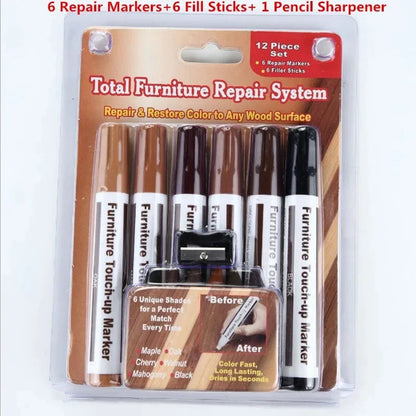 Furniture Repair Pen Kit – Wood Markers & Wax Sticks Touch-Up Set