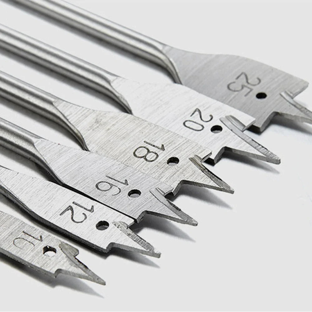 6-Piece Flat Spade Wood Drill Bit Set