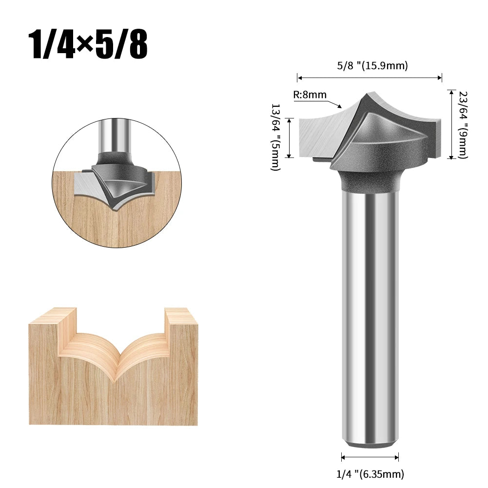 Straight flat bottom router bit with 6mm, 1/4in, 12mm and 1/2in shank - image 16 of 25