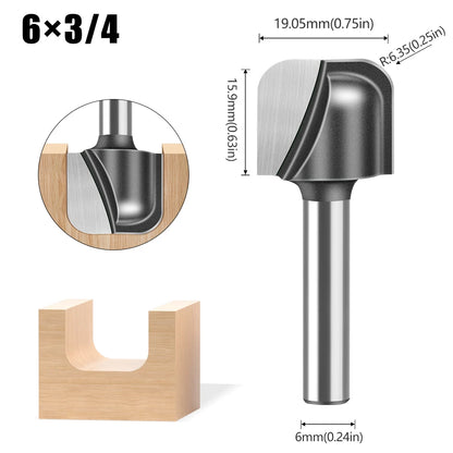 Round bottom double arc router bit with 6mm, 1/4in and 12mm shank - image 23 of 25