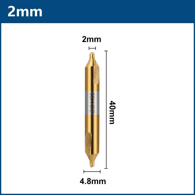 HSS Center Drill Bit - 60° Combined Countersink Spotting Drill, 1-6mm