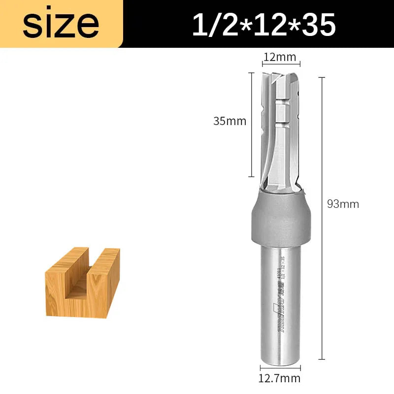 1/2in Shank 3-Flute Straight Router Bit - TCT Trimming & Slotting End Mill