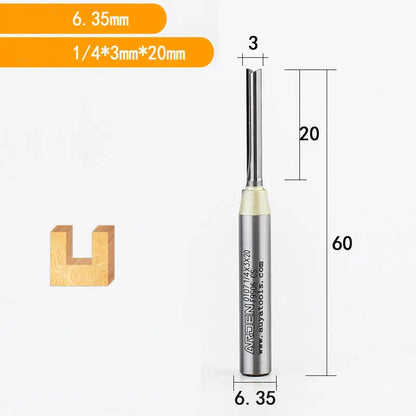 Arden Straight Router Bit - Tungsten, 1/4 Inch Shank