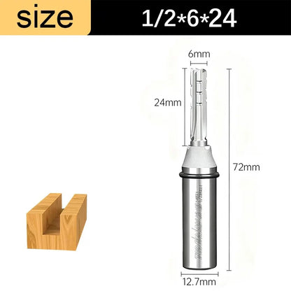 1/2in Shank 3-Flute Straight Router Bit - TCT Trimming & Slotting End Mill