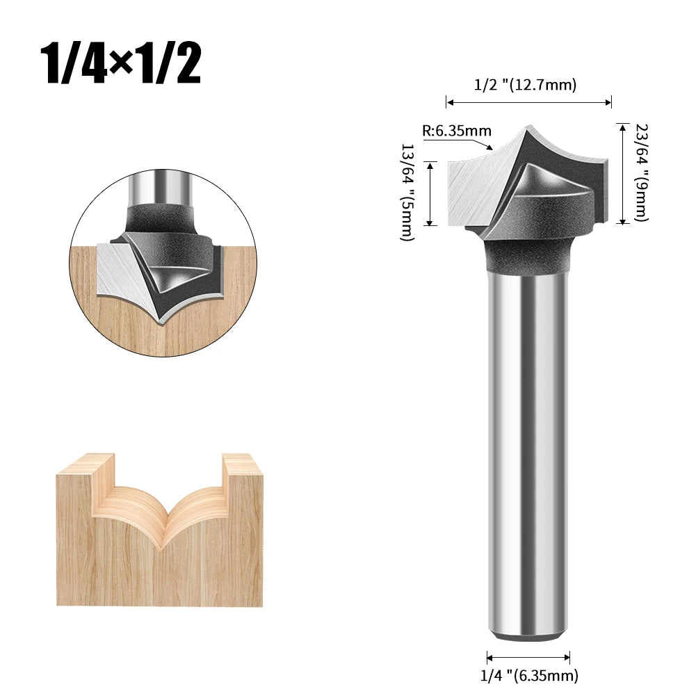 Straight flat bottom router bit with 6mm, 1/4in, 12mm and 1/2in shank - image 7 of 25