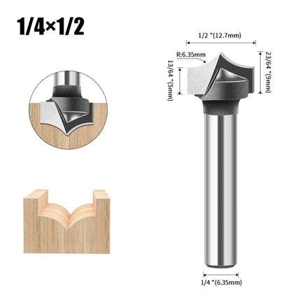 Straight flat bottom router bit with 6mm, 1/4in, 12mm and 1/2in shank - image 7 of 25