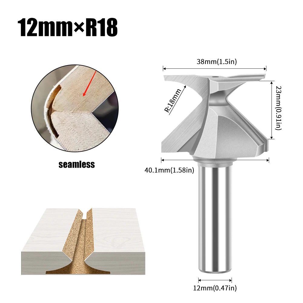 Router bit edge shaping example on curved panel