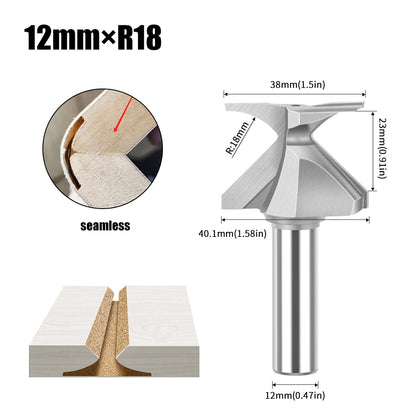 Router bit edge shaping example on curved panel