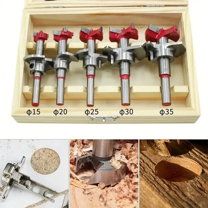 5-Piece Forstner Bit Set for Cabinet Hinges