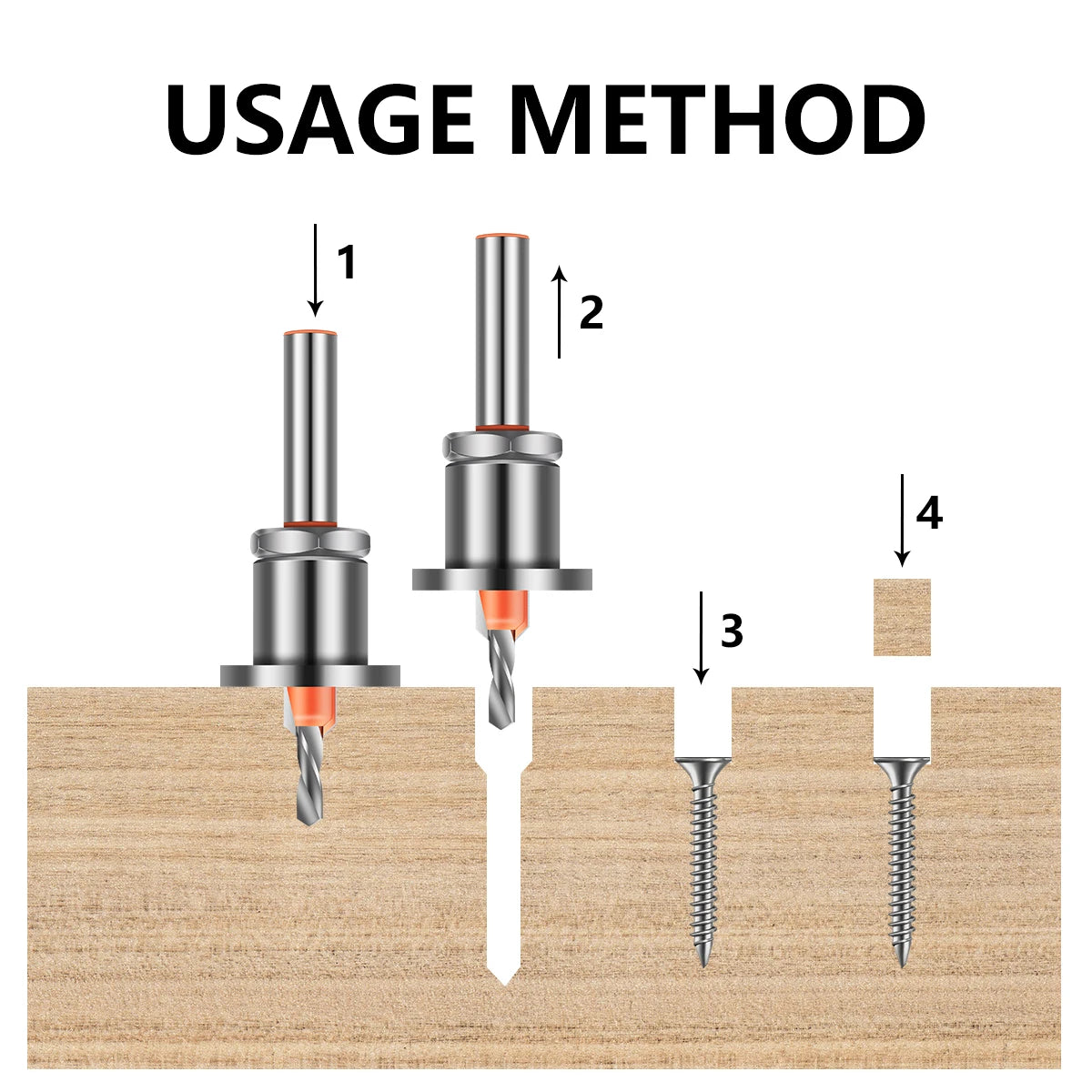 Adjustable Countersink Drill Bit – 8mm/10mm Shank, Carbide Tip