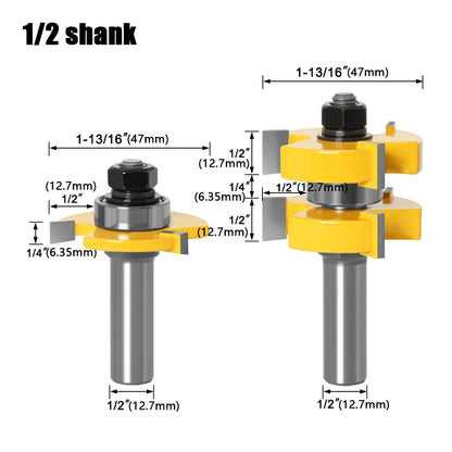 Large stock tongue and groove router bit set - image 5 of 9