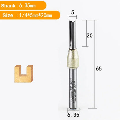 TCT Straight End Mill Router Bit - 1/4in Shank