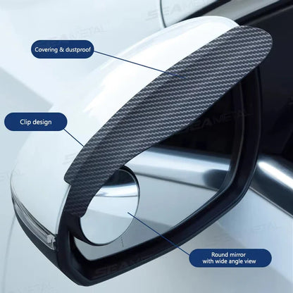 Espelho Auxiliar Retrovisor 360° com Proteção Contra Chuva