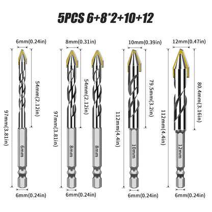 Hex Shank Core Drill Bit Set - Multi-Material Masonry Bits