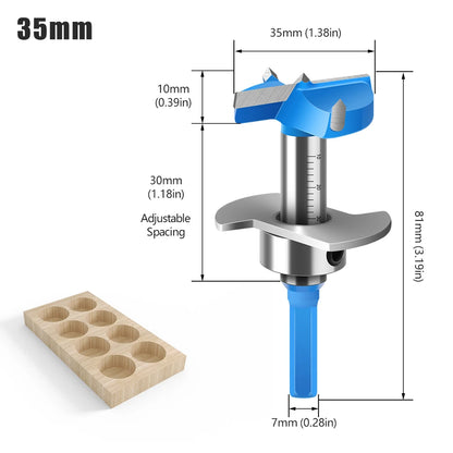 Positioning Hinge Boring Bit - 15-35mm Forstner Hole Opener Set