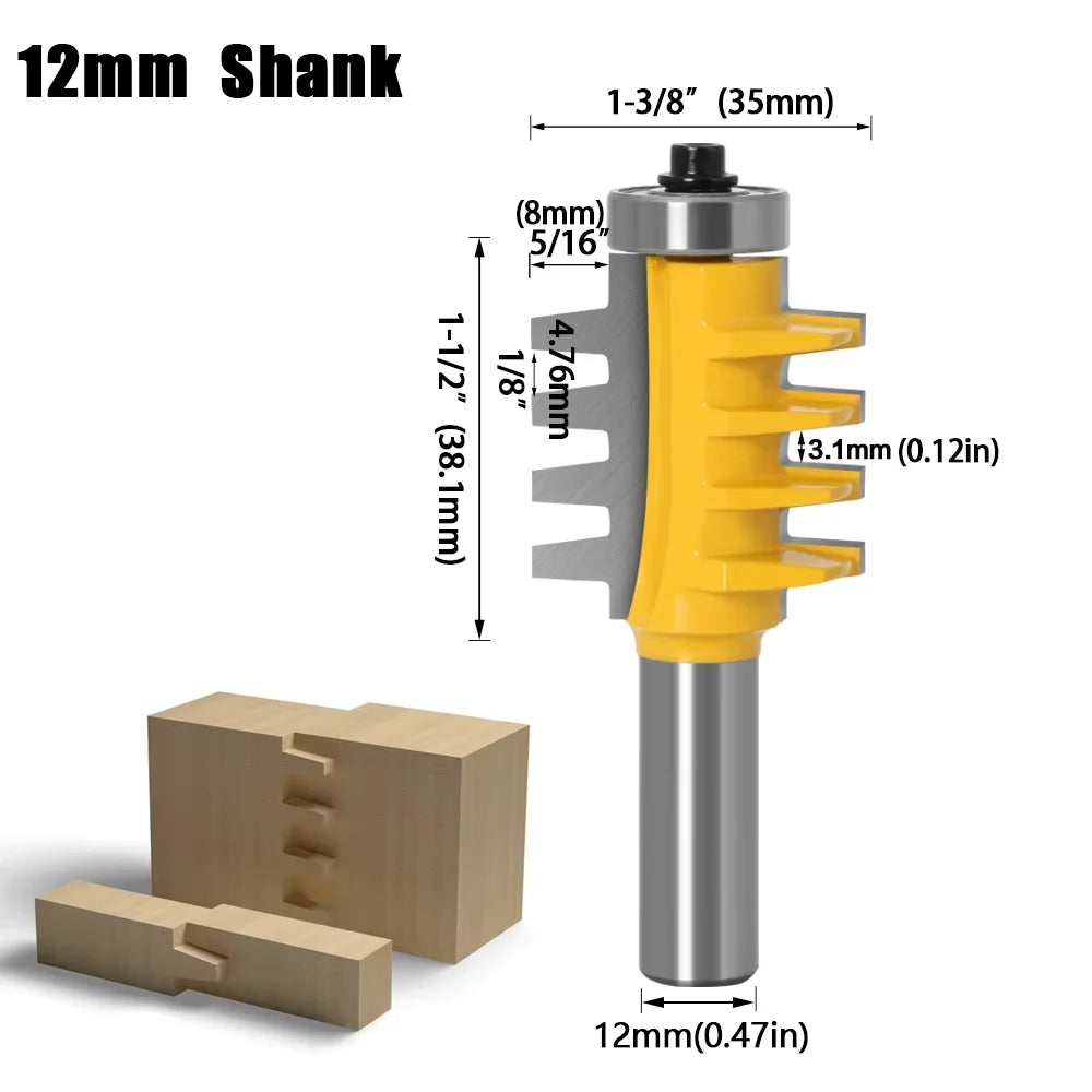 Reversible finger joint glue router bit with cone tenon profile - image 12 of 12