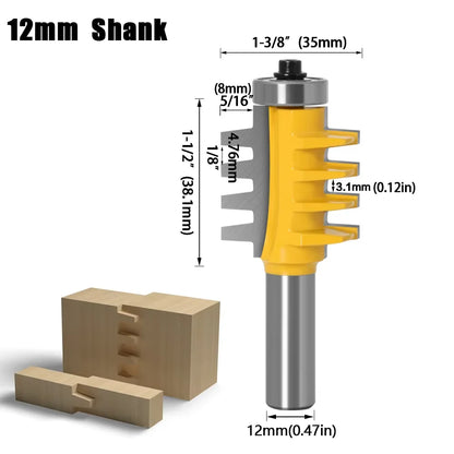 Reversible finger joint glue router bit with cone tenon profile - image 12 of 12