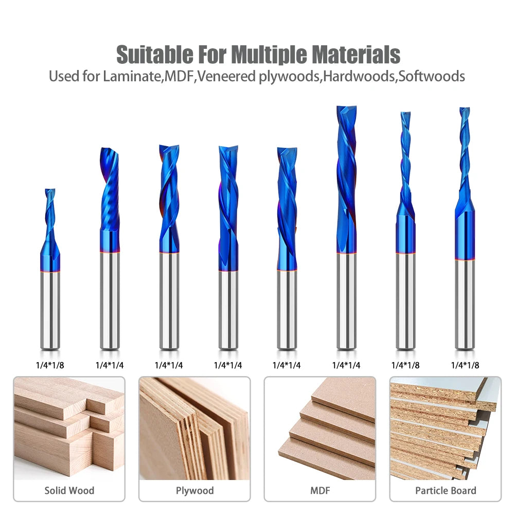 1/4in shank up-cut and down-cut carbide router bit - image 2 of 15