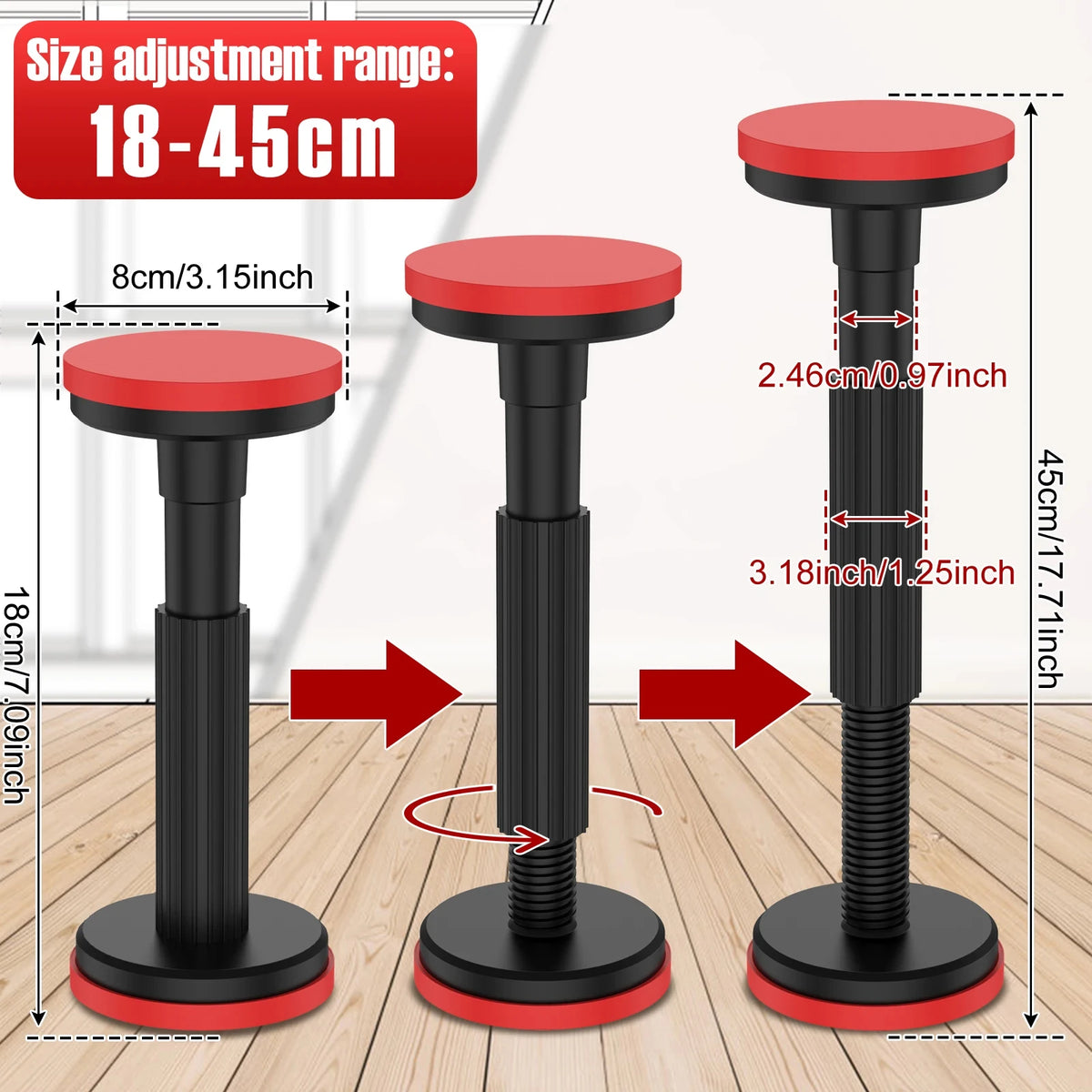 Nylon cabinet support pole - view 6