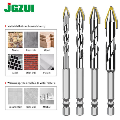 Hex shank eccentric drill bit set for masonry drilling