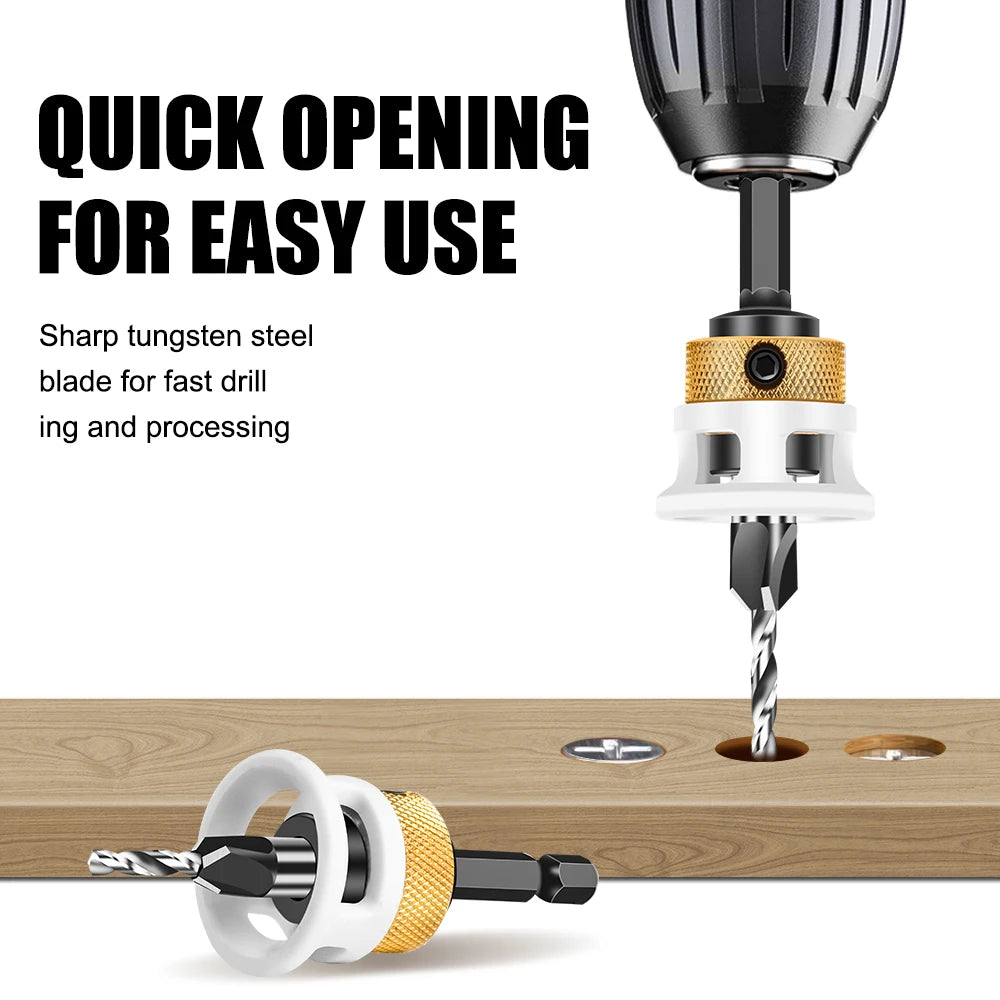 Adjustable depth four-edge countersink drill bit - view 2