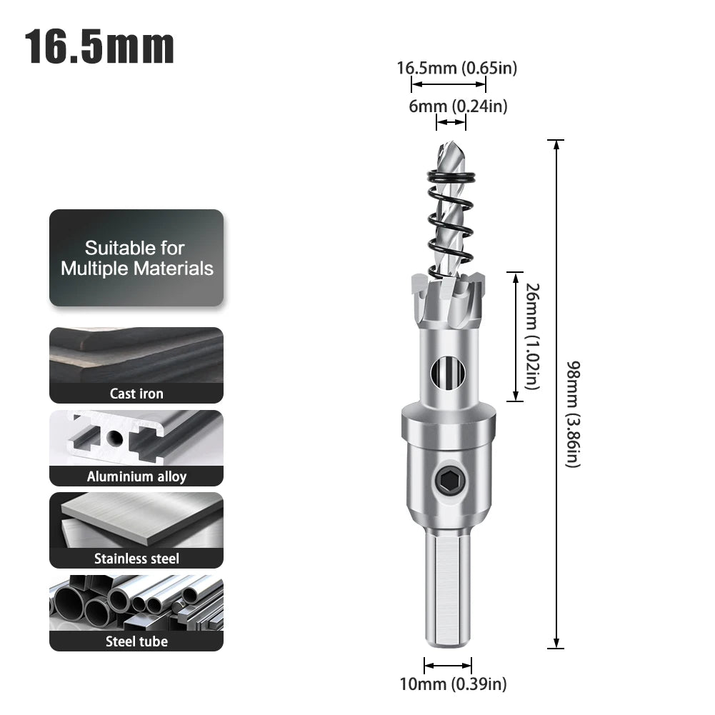 TCT Carbide Hole Saw - 12-70mm Single Cutter for Stainless Steel & Metal