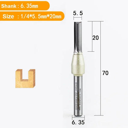 TCT Straight End Mill Router Bit - 1/4in Shank