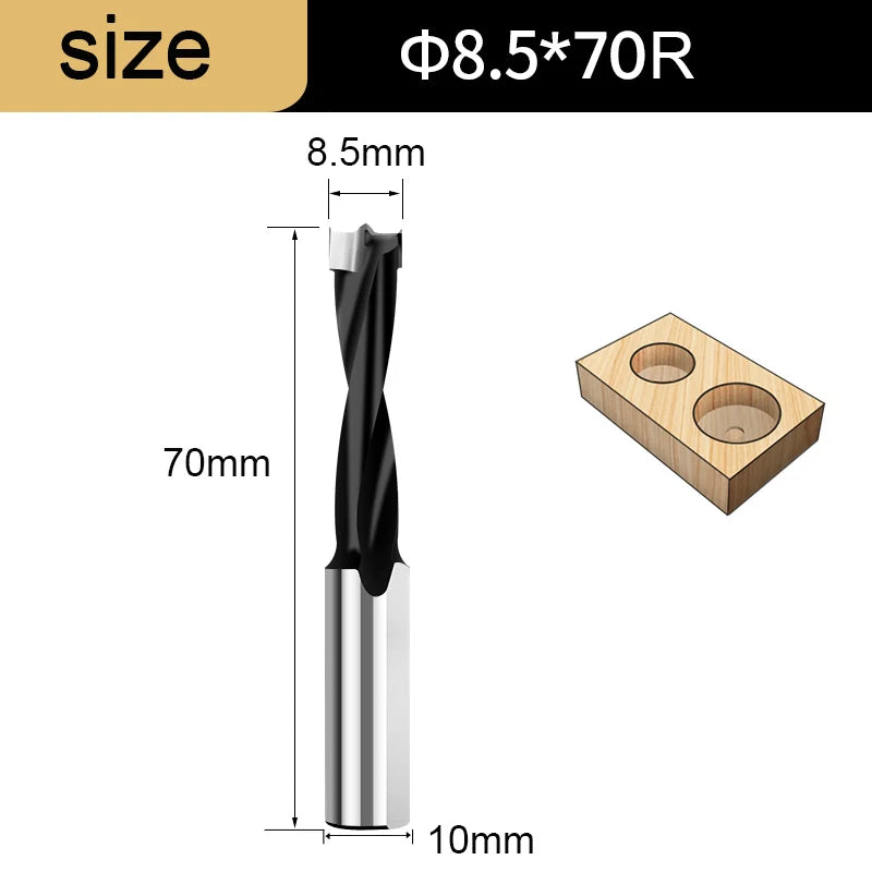 Gang Drill Bit for Wood - 10mm Shank, 70mm Long, Left & Right Rotation