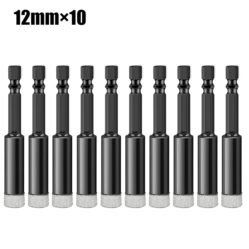 Hex Shank Diamond Core Drill Bit Set - Dry Vacuum Brazed, 6-16mm