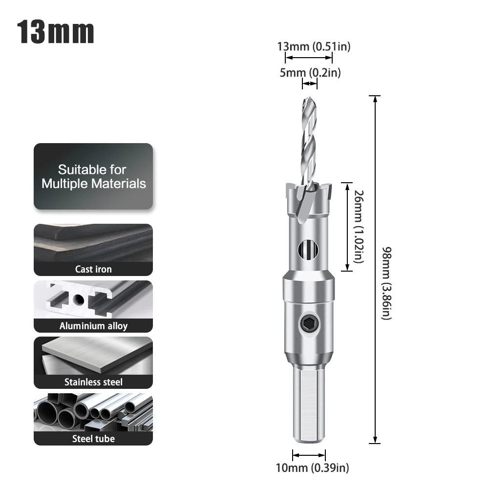 TCT Carbide Hole Saw - 12-70mm Single Cutter for Stainless Steel & Metal