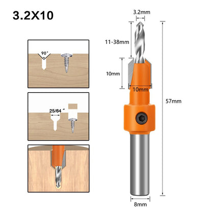 HSS Countersink Bit for Wood - 2.8-4mm, Single & 5-Piece Sets