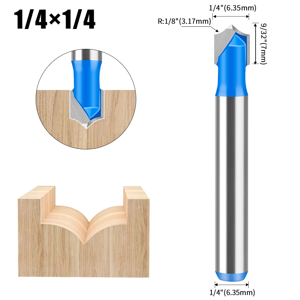 Straight flat bottom router bit with 6mm, 1/4in, 12mm and 1/2in shank - image 21 of 25
