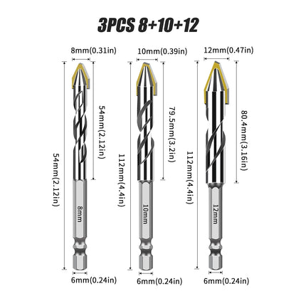 Hex Shank Core Drill Bit Set - Multi-Material Masonry Bits
