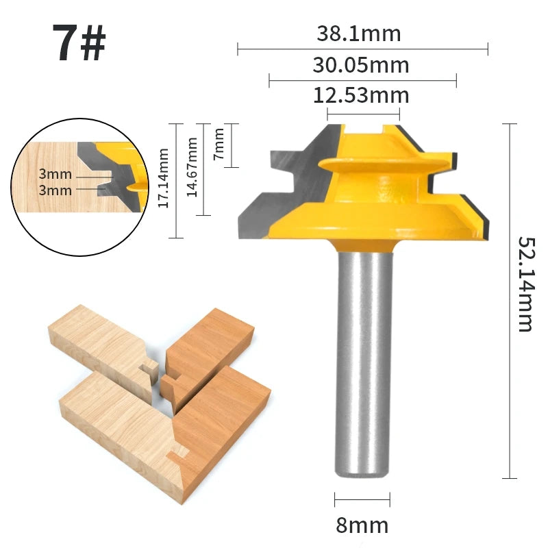 45° Lock Miter Router Bit