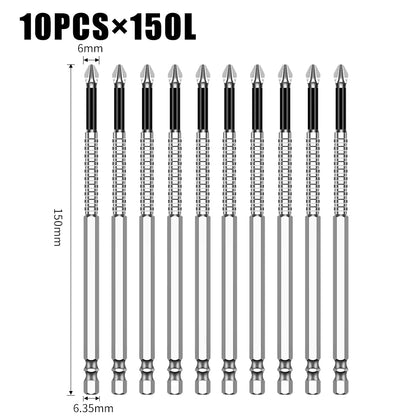 Non-Slip Magnetic Cross Head Screwdriver Bits - K5, 25-150mm Lengths