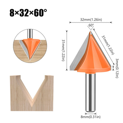 8mm shank V-groove router bit - image 15 of 16
