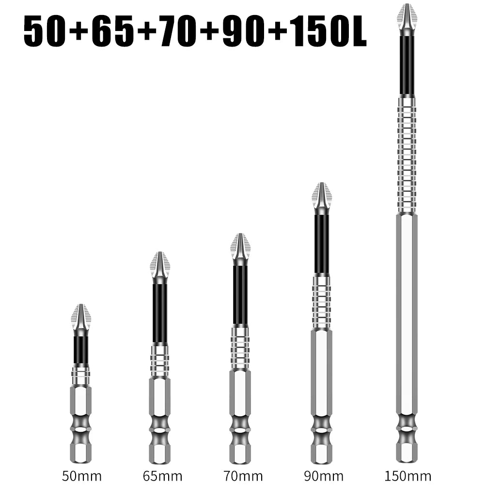 Non-Slip Magnetic Cross Head Screwdriver Bits - K5, 25-150mm Lengths