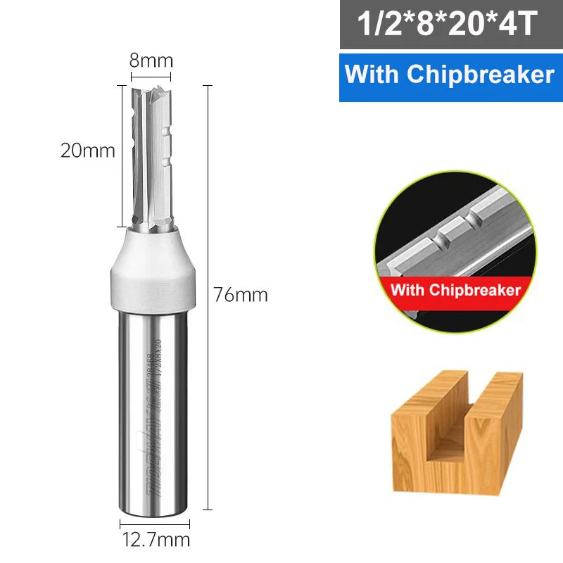 Tideway 4-Flute TCT Straight Router Bit – CNC Carbide Milling Cutter