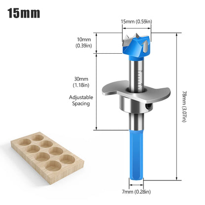 Positioning Hinge Boring Bit - 15-35mm Forstner Hole Opener Set