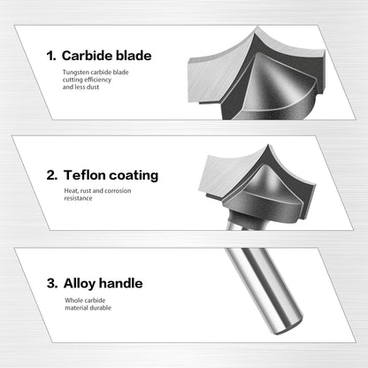 Straight flat bottom router bit with 6mm, 1/4in, 12mm and 1/2in shank - image 3 of 25