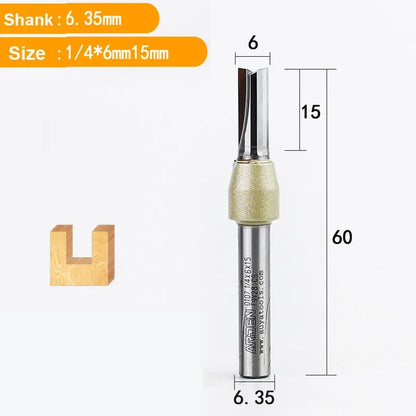 TCT Straight End Mill Router Bit - 1/4in Shank
